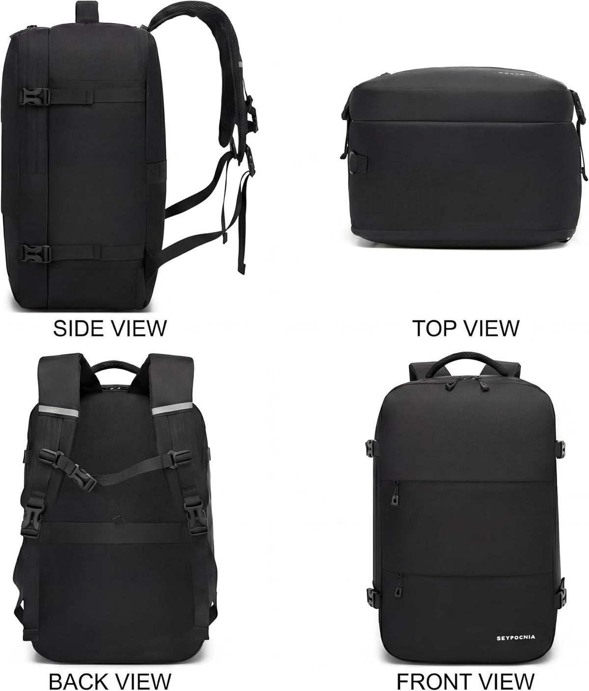 Convertible Travel Garment Bag, Large Travel Backpack for Men & Women, Business Laptop Backpack, Carry On Luggage, Personal Item Travel Bag Suit Bag With Multi-Pockets, Black 22 inch