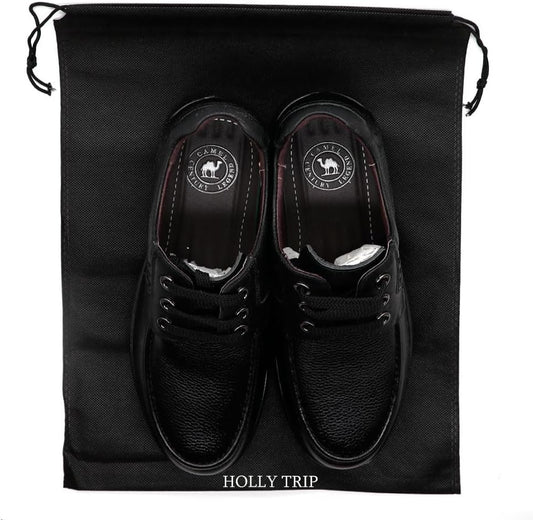 Pack of 10 Travel Shoe Bags, Portable Travel Non-Woven Shoe Packing Organizers Tote Bags w/Drawstring For Men and Women, 15.3"x11.5" (Multicolor)