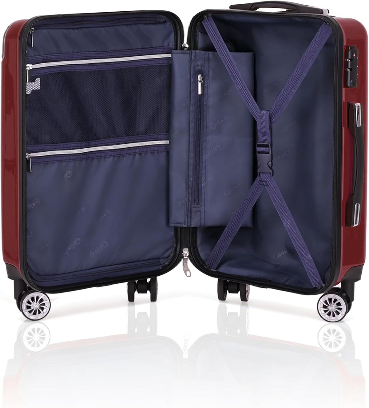 Carry On Luggage, Suitcase with Durable and Lightweight, carry on suitcase with ABS Hardshell, Dual Spinner Wheels, TSA Lock, and YKK Zipper(apricot black, S(20in)_carry on)