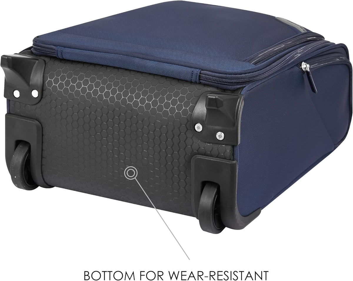 Underseat Carry On Luggage with Wheels & USB Port,14 inch Cloud Gray Wheeled Spinner Carry-on Luggages Bags for Airlines, Lightweight Overnight Suitcase for Men Women