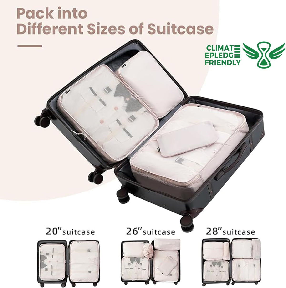 6 Set/8 Set/10 Set Packing Cubes Various Sizes Packing Organizer for Travel Accessories Luggage Carry On Suitcase