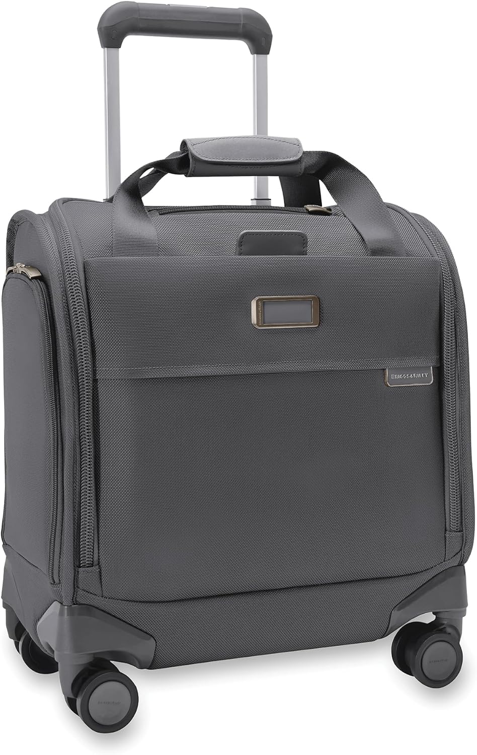Briggs & Riley Cabin Spinner - Carry On Luggage for Travel, Suitcases with Wheels, Softside Rolling Bag for Men & Women, Fits Under Plane Seat, Interlocking Handle - Baseline Collection, Black