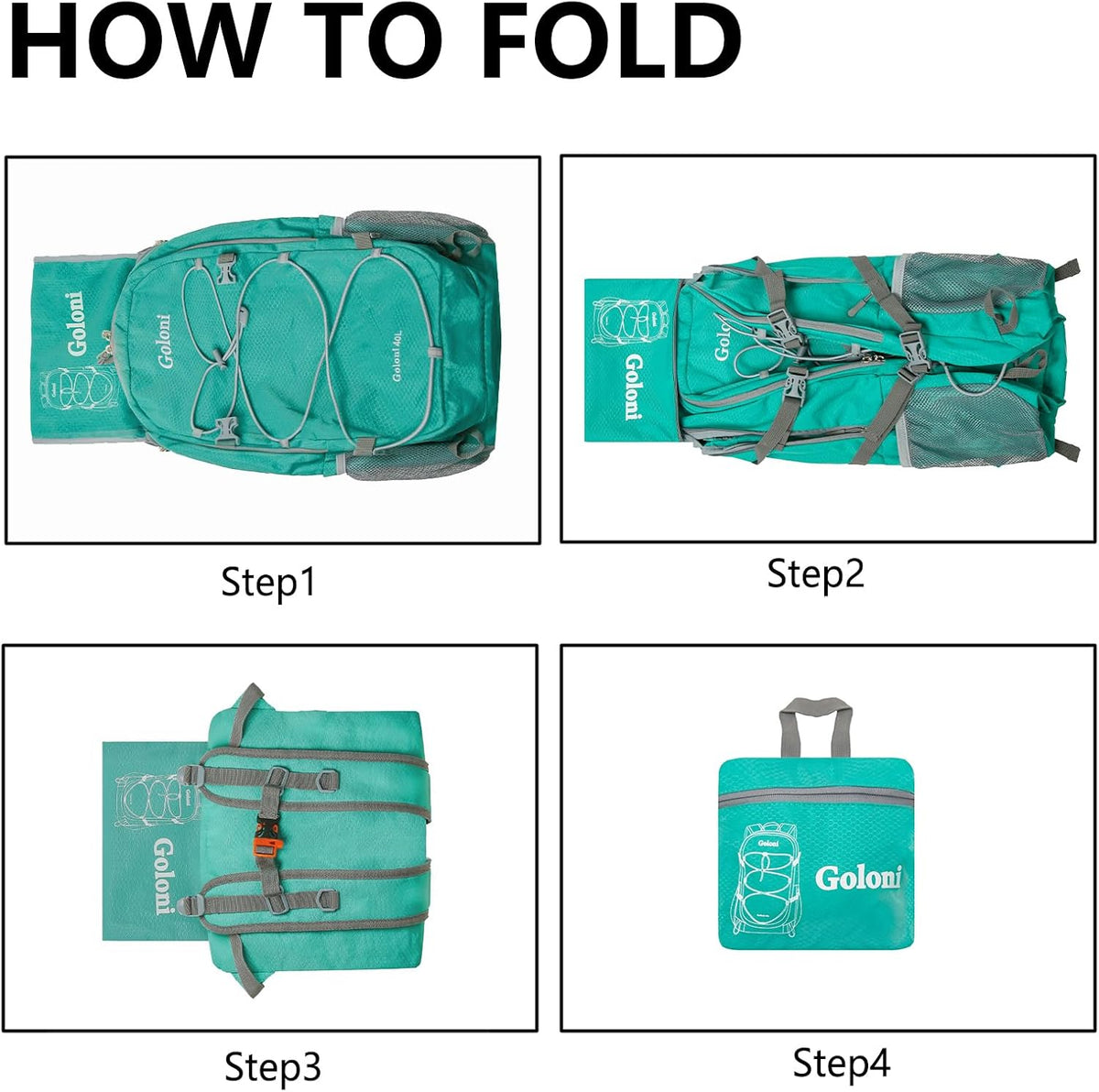 Goloni Ultra Lightweight Packable Backpack 40L - Foldable Hiking Backpack Water Resistant Small Foldable Daypack for Travel,Sky Blue