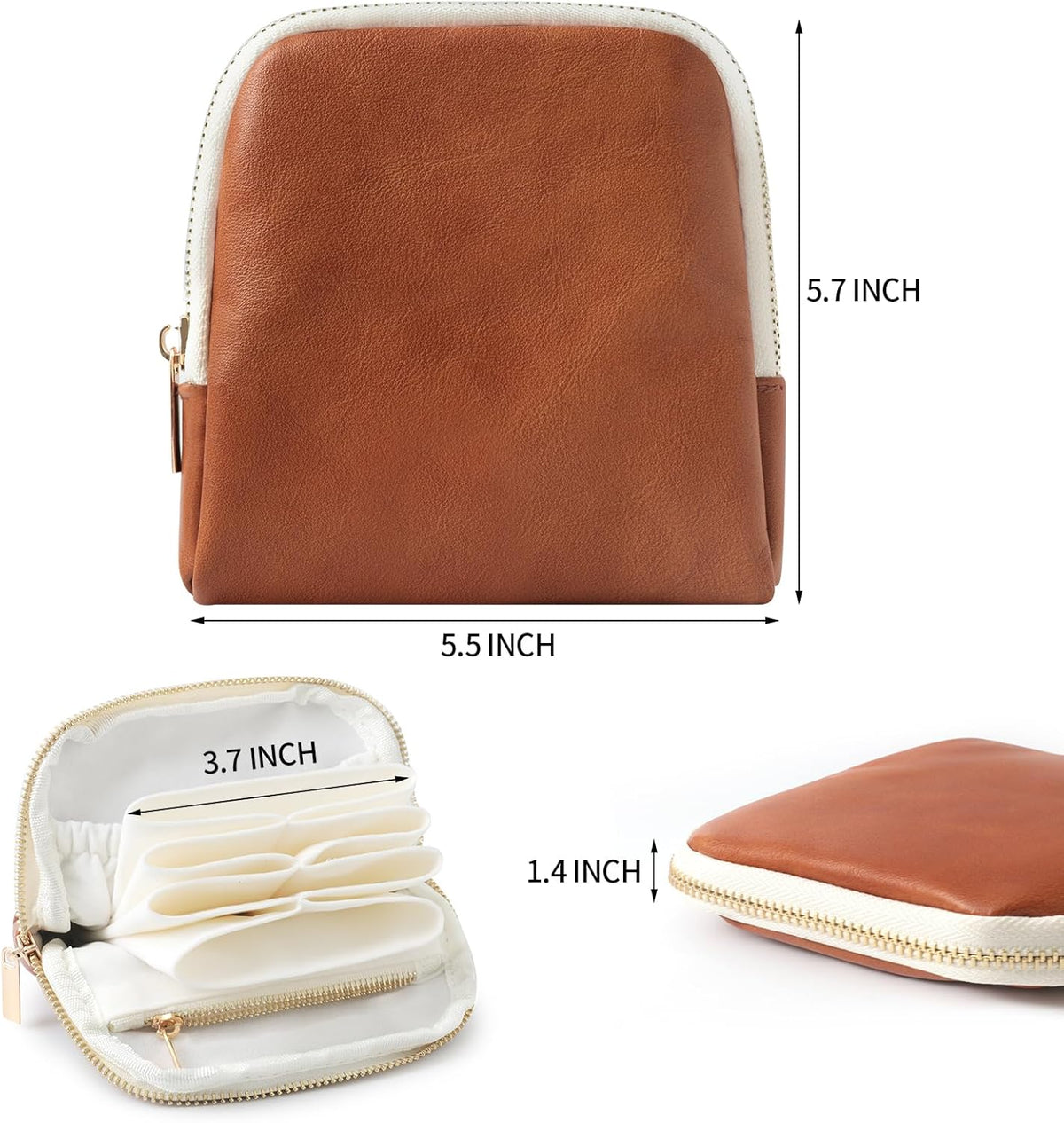 Genuine Leather Travel Jewelry Organizer Case Pouch Bags with Zipper, Small Mini Portable Jewelry Storage Bag for Ring Earrings Necklace Bracelet Travel Essentials Gift for Women(Cyan)