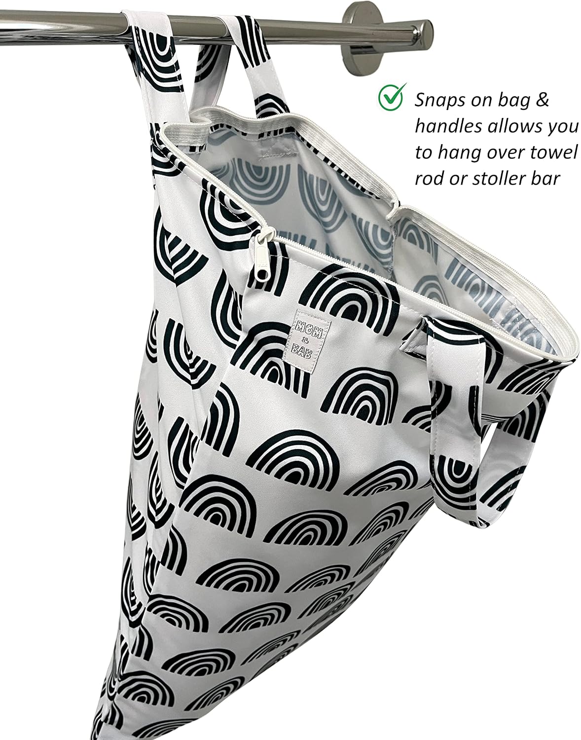 Wet Bags for Baby | Travel | Cloth Diapers | Swimsuits and Towel | Wet Dry Bag for Breast Pump Parts, Gym, Yoga | Water & Odor Resistant (Blue&Gray)