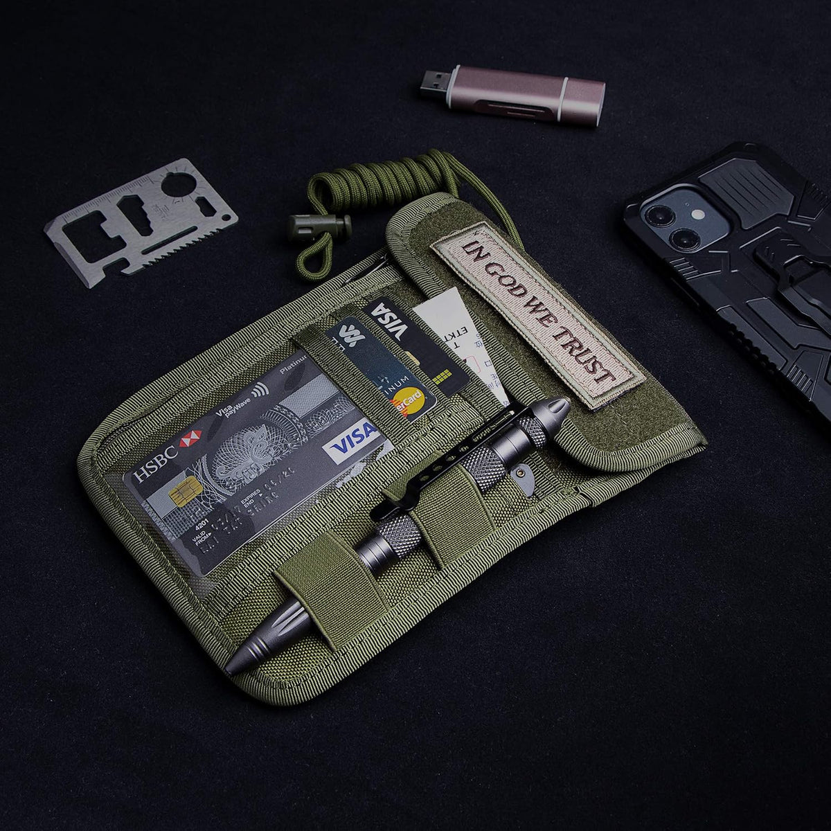 Travel Neck Wallet Tactical Passport Holder ID Card Organizer | Nylon Travel Phone Pouch