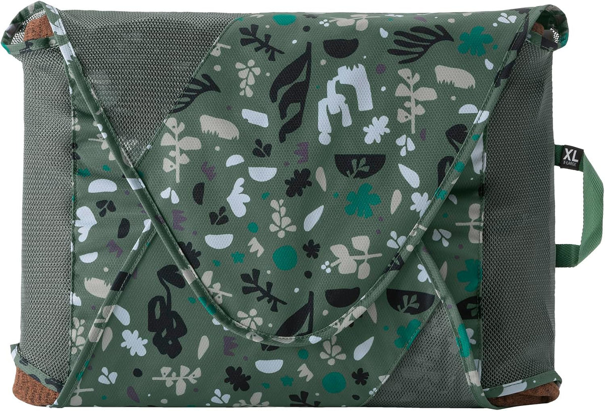 Pack-It Original Garment Folder - Travel Garment Bag with Wrinkle-Free Folding Board and Compression Wings to Maximize Luggage Space, Roots and Shoots: Duck Green - X-Large