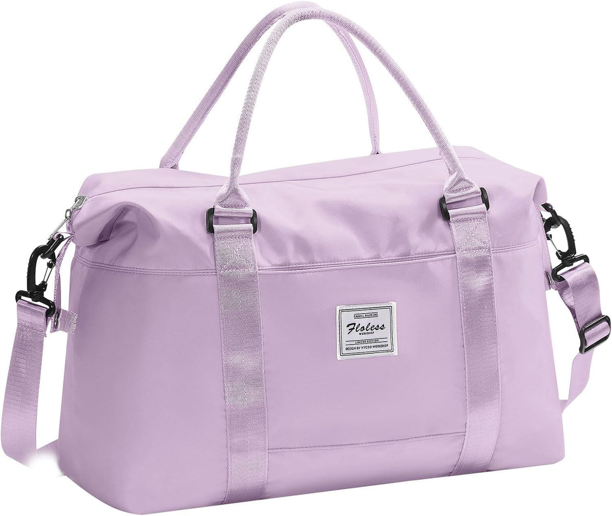 Pink Gym Bag with Wet Pocket, Foldable Travel Duffle Bag Carry On Weekender Bags for Women, Waterproof Overnight Bag for Travel, Gym, Yoga