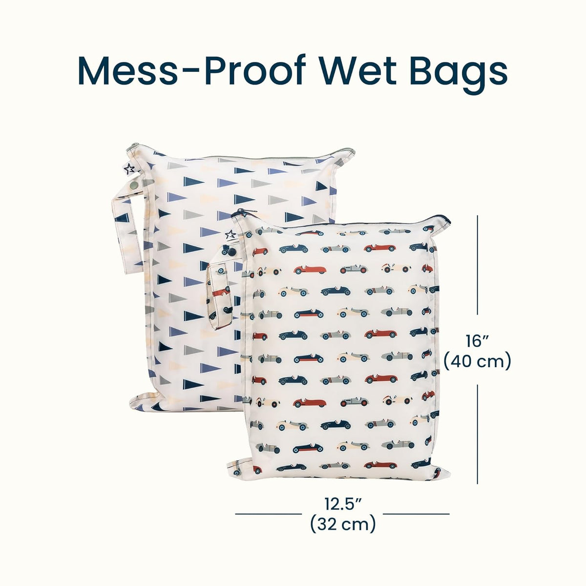 Mess Proof Wet Bags | Reusable Waterproof Wet Bags for Swimsuits | Baby Clothes | Travel & Diaper Bag (Black, Green Checkers) - Colors A