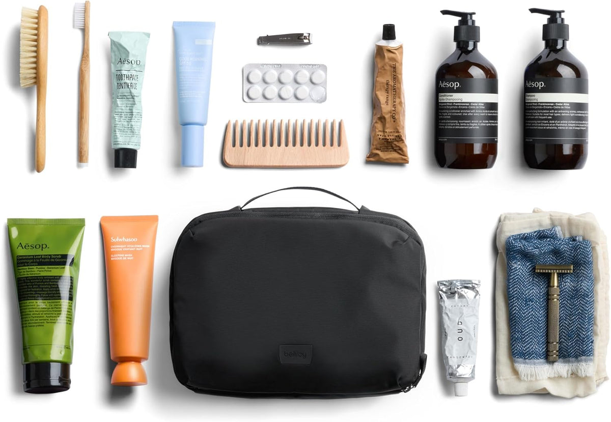 Hanging Toiletry Kit Plus (8 Liter Travel Hanging Toiletry Bag) - Black