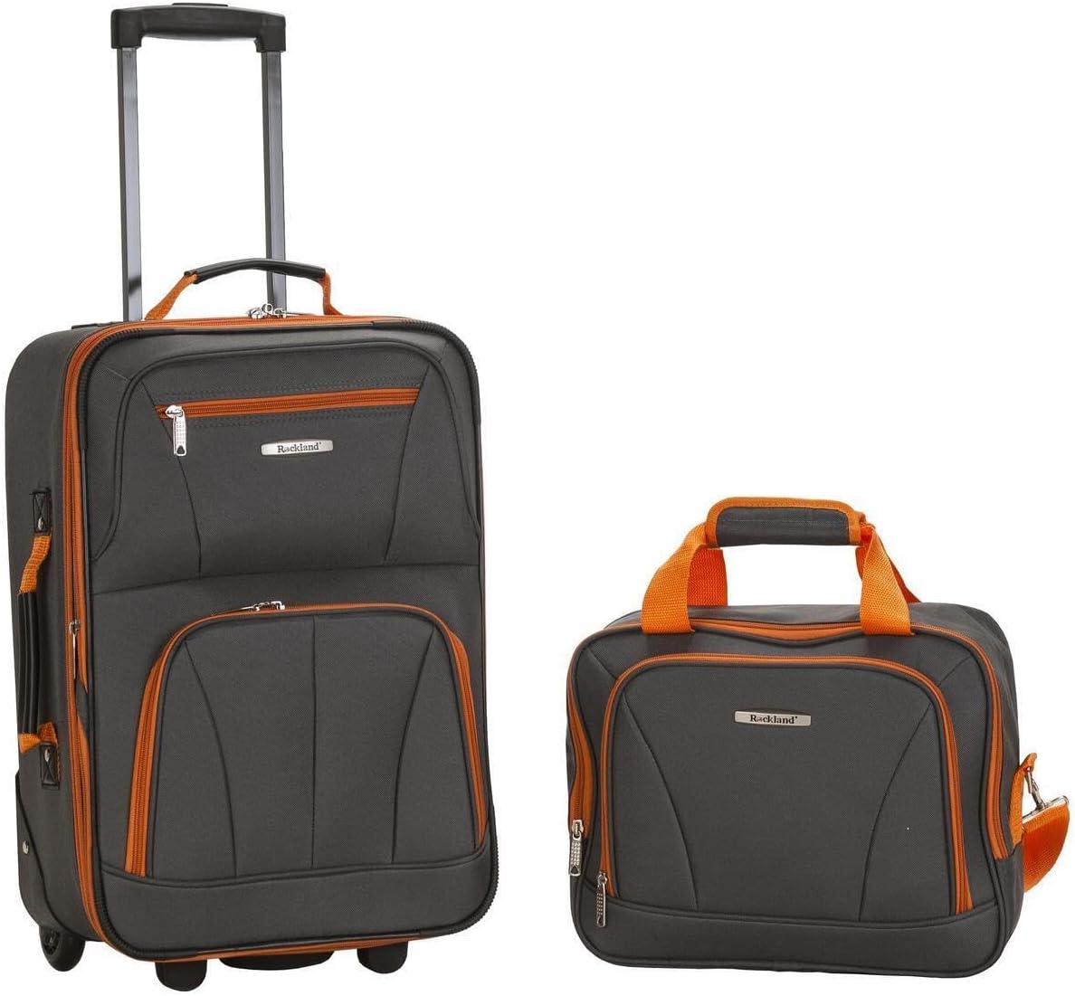Expandable Softside Luggage Set - 2 Piece Rolling Travel Bags with Wheels