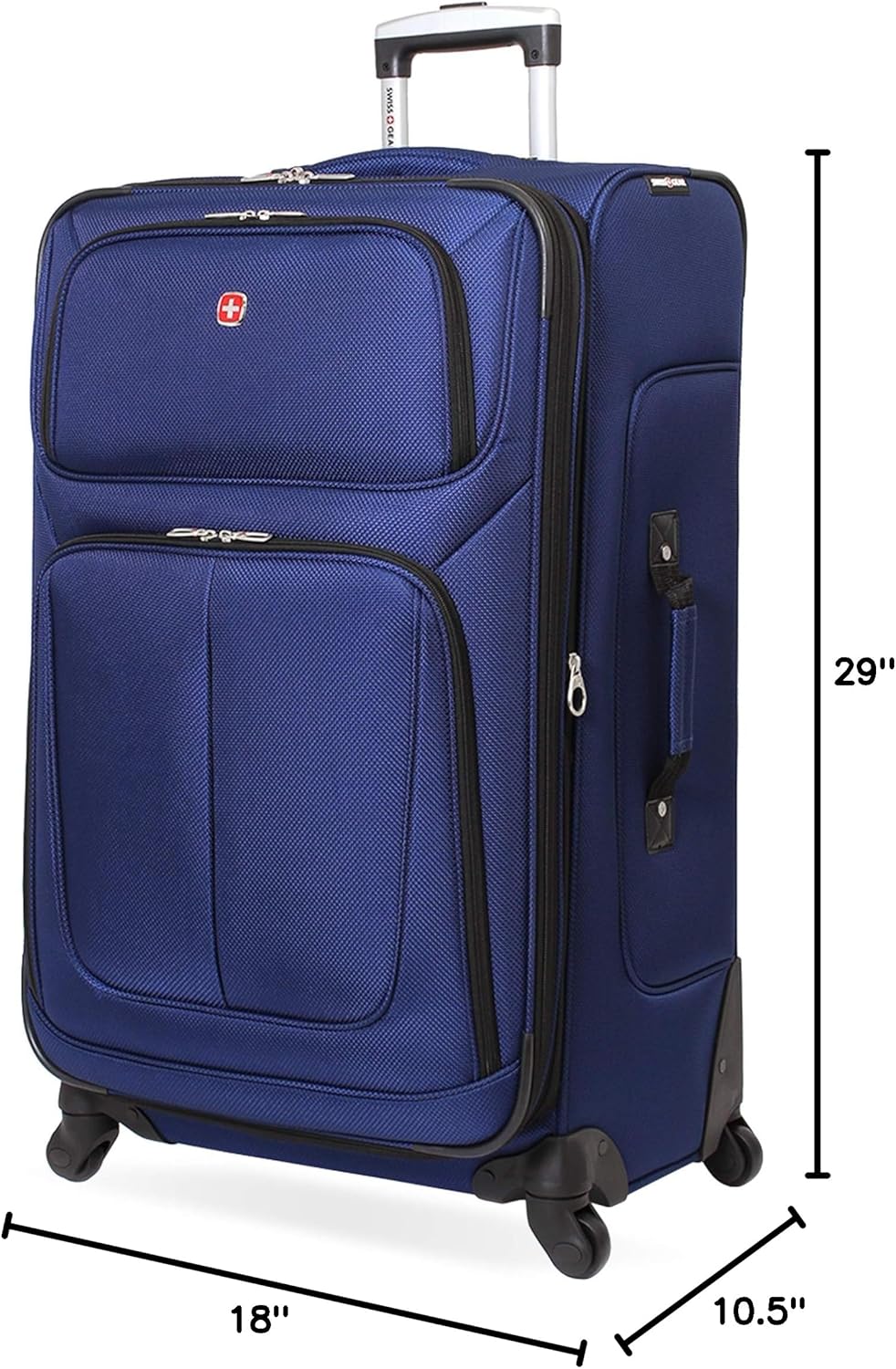 Sion Travel Set, Softside Expandable Carry-On Spinner Bundled with 1900 ScanSmart 17" Laptop Backpack with RFID Blocking & Tech Organization, Black