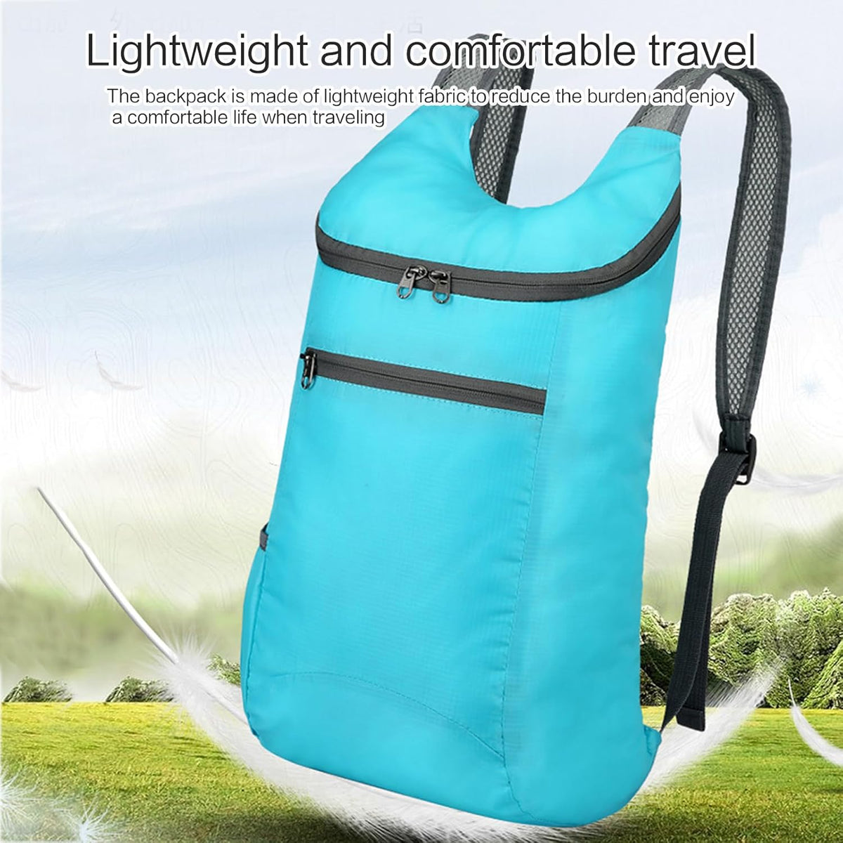Hiking Daypack Ultralightweight Packable Backpack Splashproof Foldable Pack Travel Daypack for Outdoor Camping Climbing, Navy Blue