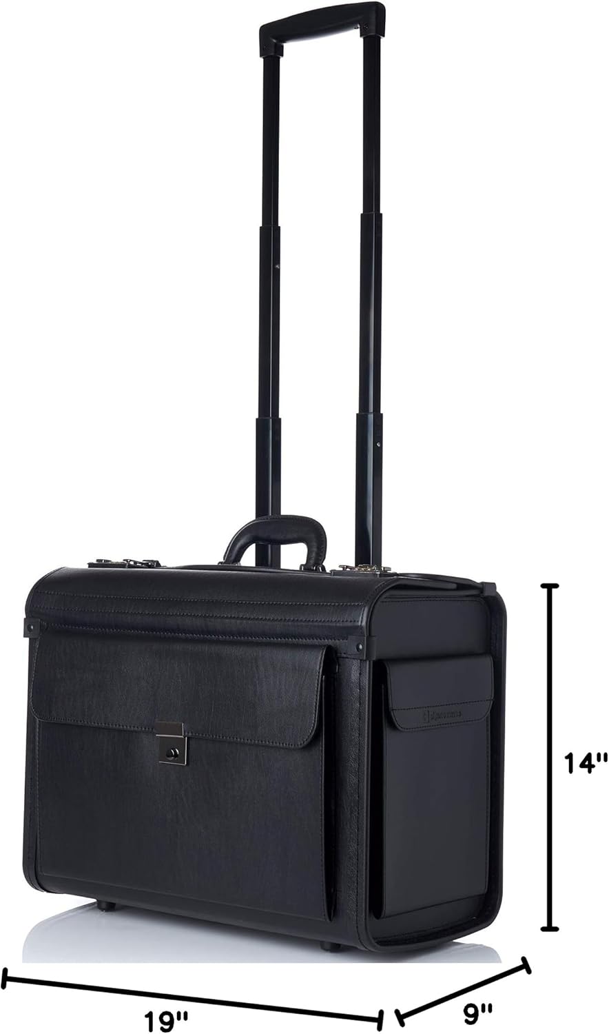 Rolling 17" Laptop Briefcase on Wheels Attache Lawyers Case Legal Size