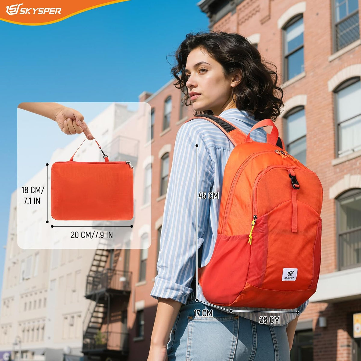 Small Hiking Backpack for Men Women 20L RFID Packable Daypack Ultralight Foldable Back Pack Lightweight Collapsible Travel Day Pack