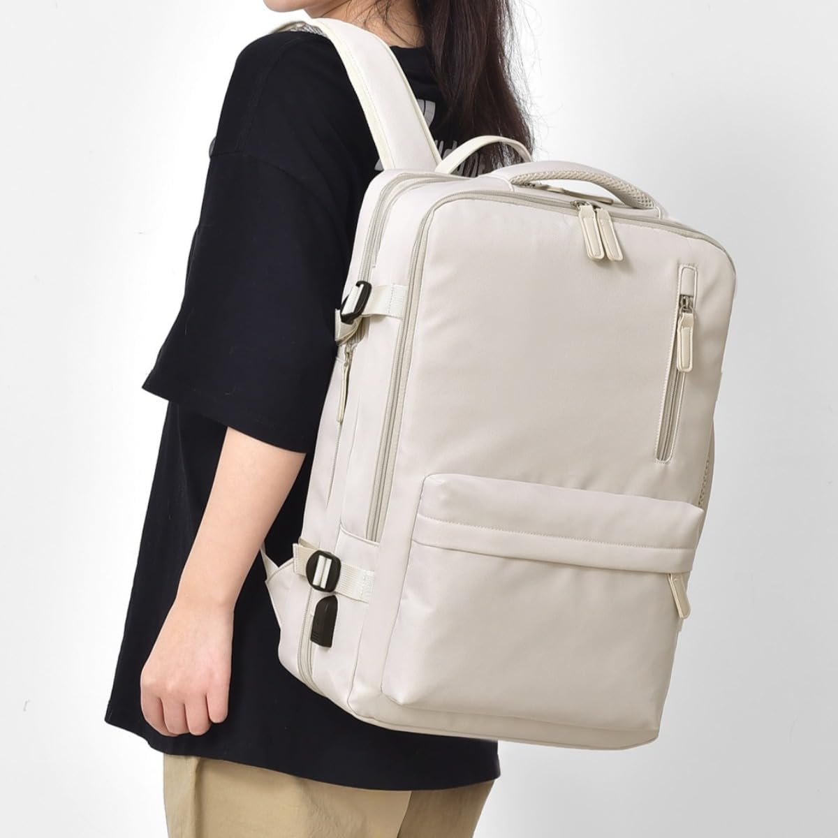 Carry On Travel Backpack Laptop Daypack Business Professional Work Bag (Grey)