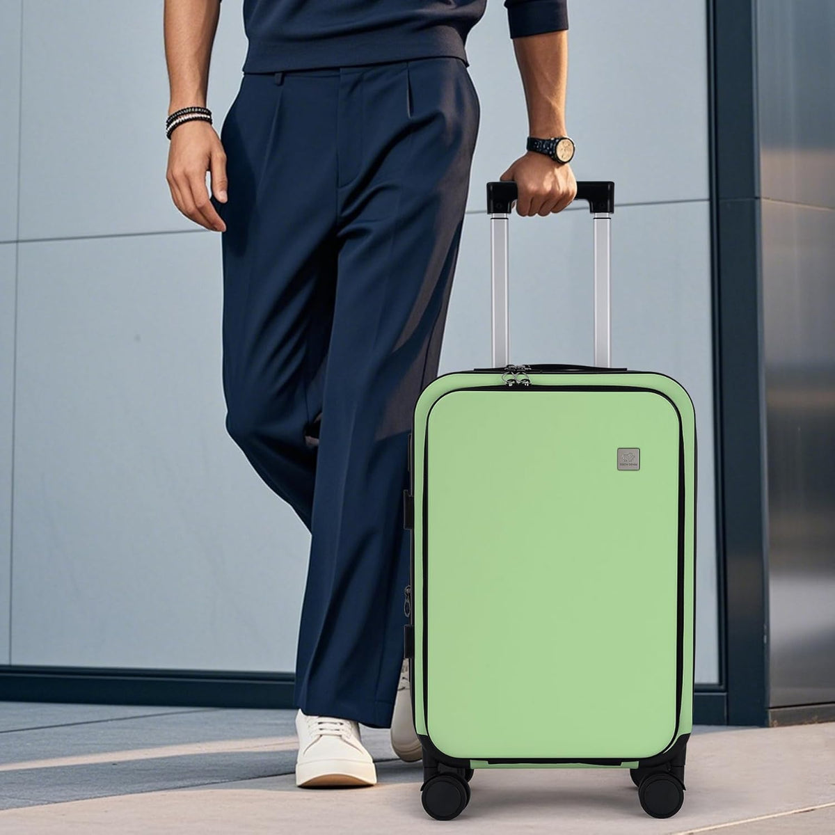 20 Inch Carry On Luggage, PC Lightweight Hardside | Expandable, Spinner Wheels, Front Compartment & Cup Holder, TSA-Approved Lock, USB Port