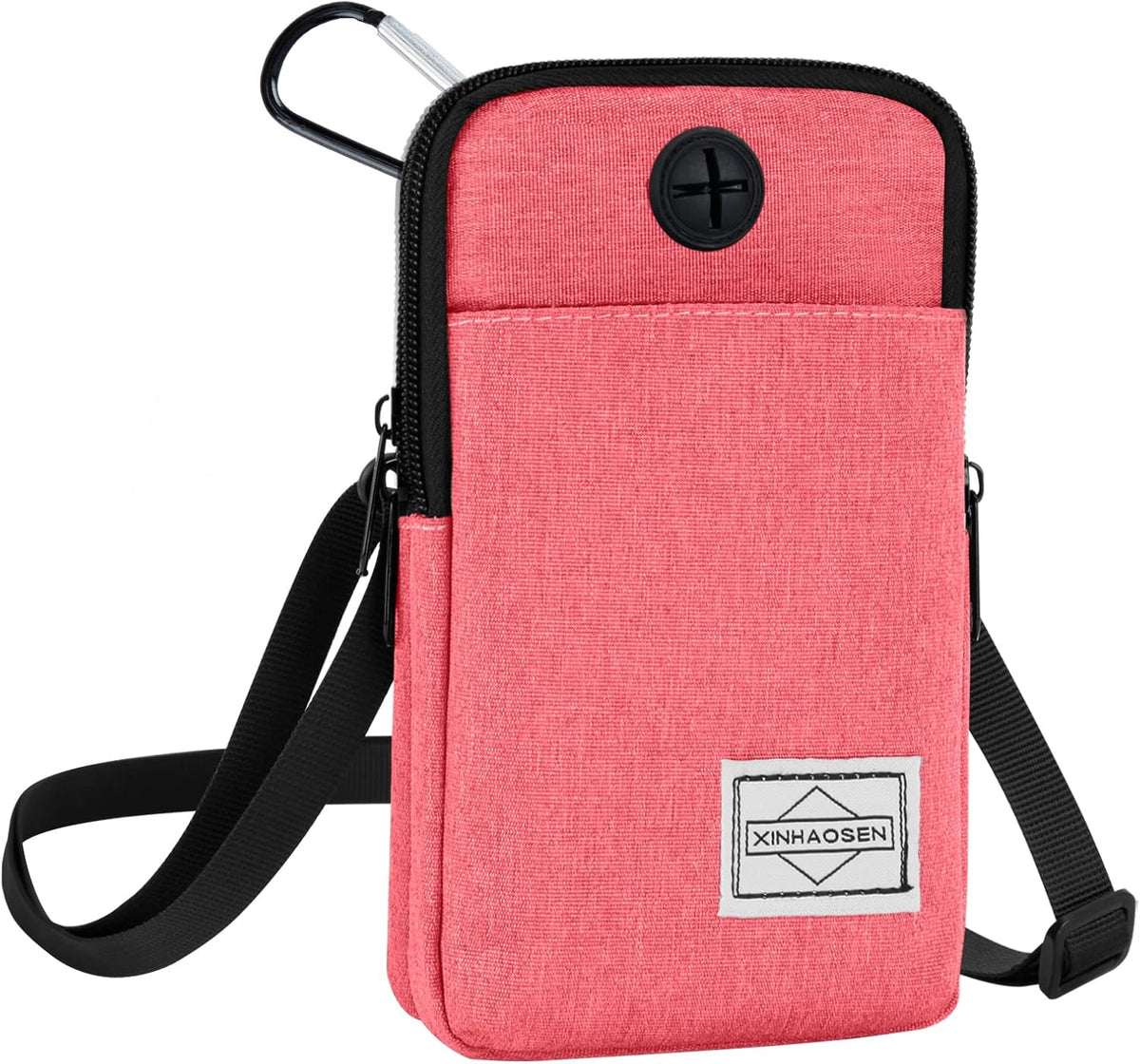 Cell Phone Purse Waist Pack Bag Travel Crossbody Bag Wristband Sport Armband Wallet with Removable Shoulder Strap (Black)
