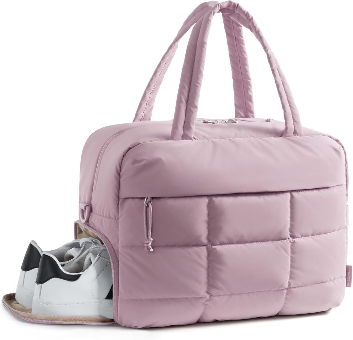 Gym Bag for Women, Carry on Travel Duffel Bag, Water-resistant Weekender with Shoe Compartment for Gym Travel Work, Dim Gray, Medium