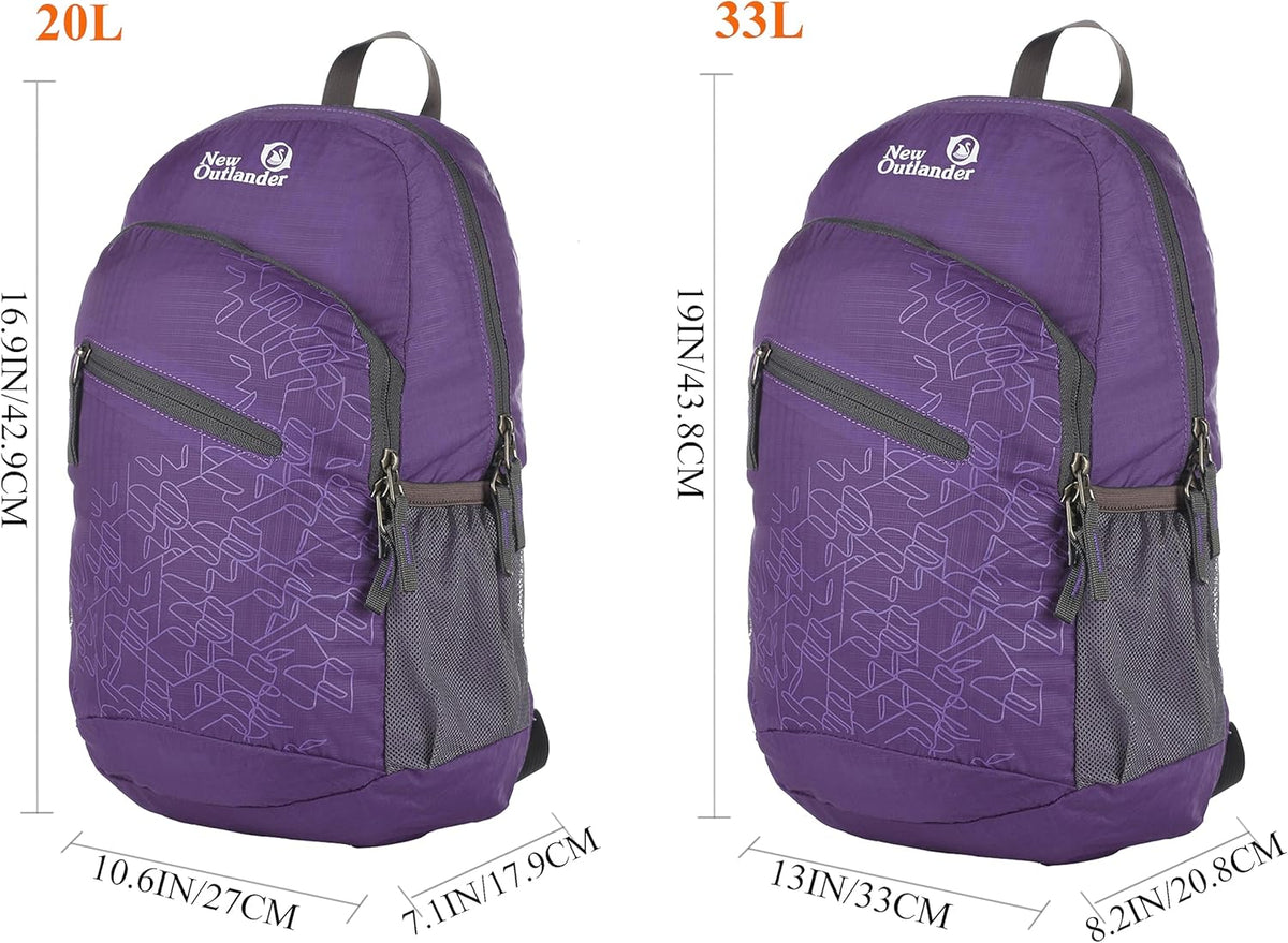 Packable Handy Lightweight Travel Hiking Backpack Daypack-Light Blue-L