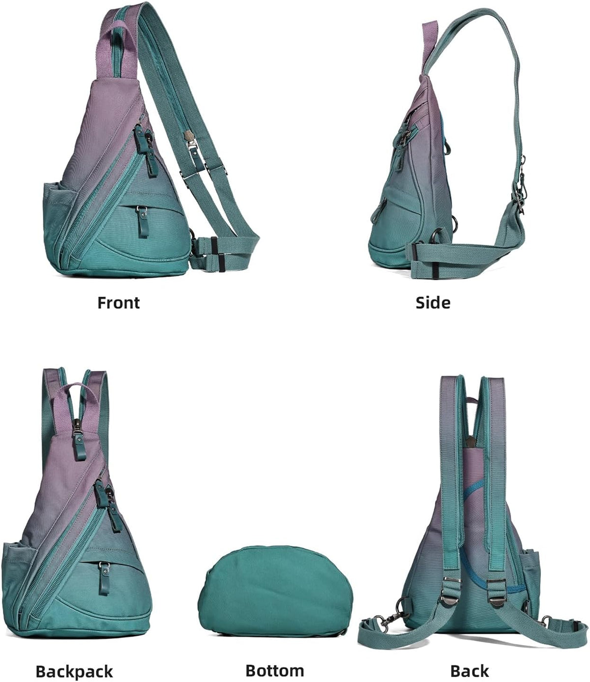Canvas Sling Bag - Small Crossbody Backpack Shoulder Casual Daypack Rucksack for Men Women