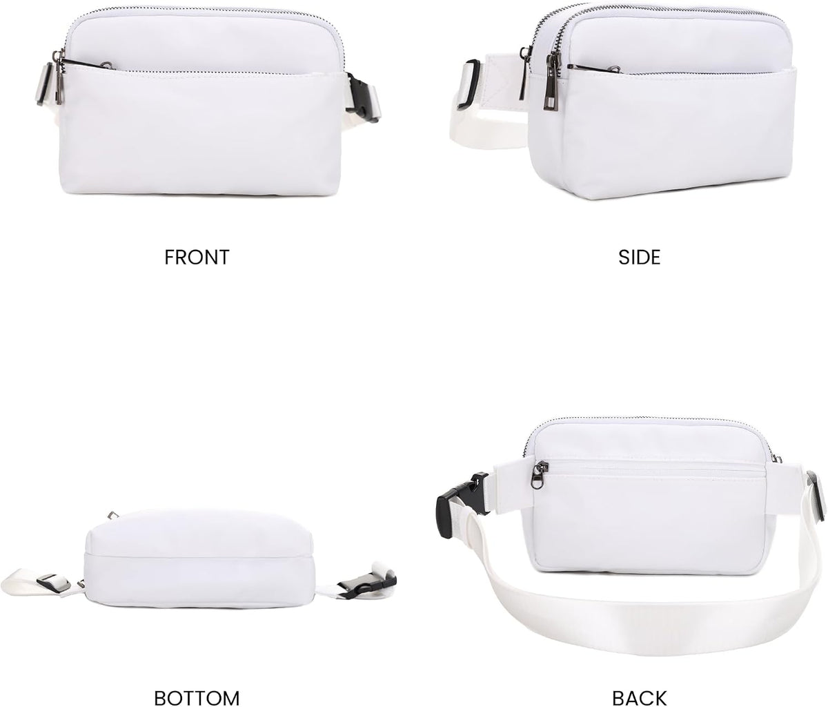 Crossbody Nylon Waist Pack with Adjustable Buckle Strap Fashion Multi Pocket Belt Bag | Neon Green