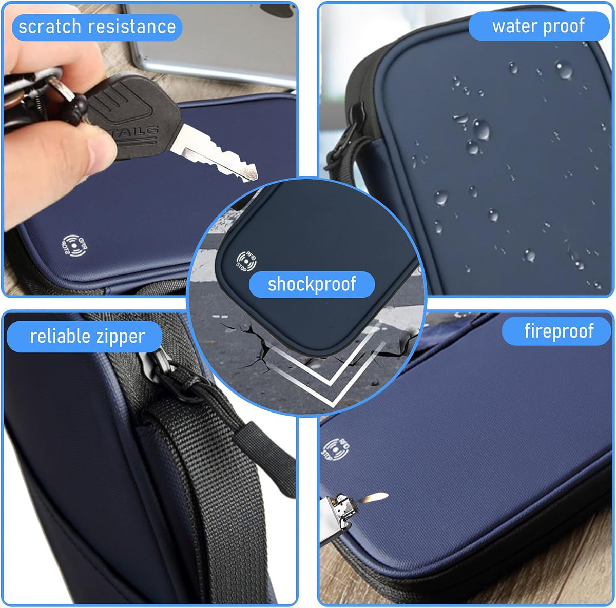 Travel Wallet Passport Holder, Family Passport Holder with RFID Blocking, Portable and Foldable Unisex Travel Essentials,Waterproof Used for Money, Flight Tickets Credit Card, Men and Women (Black)