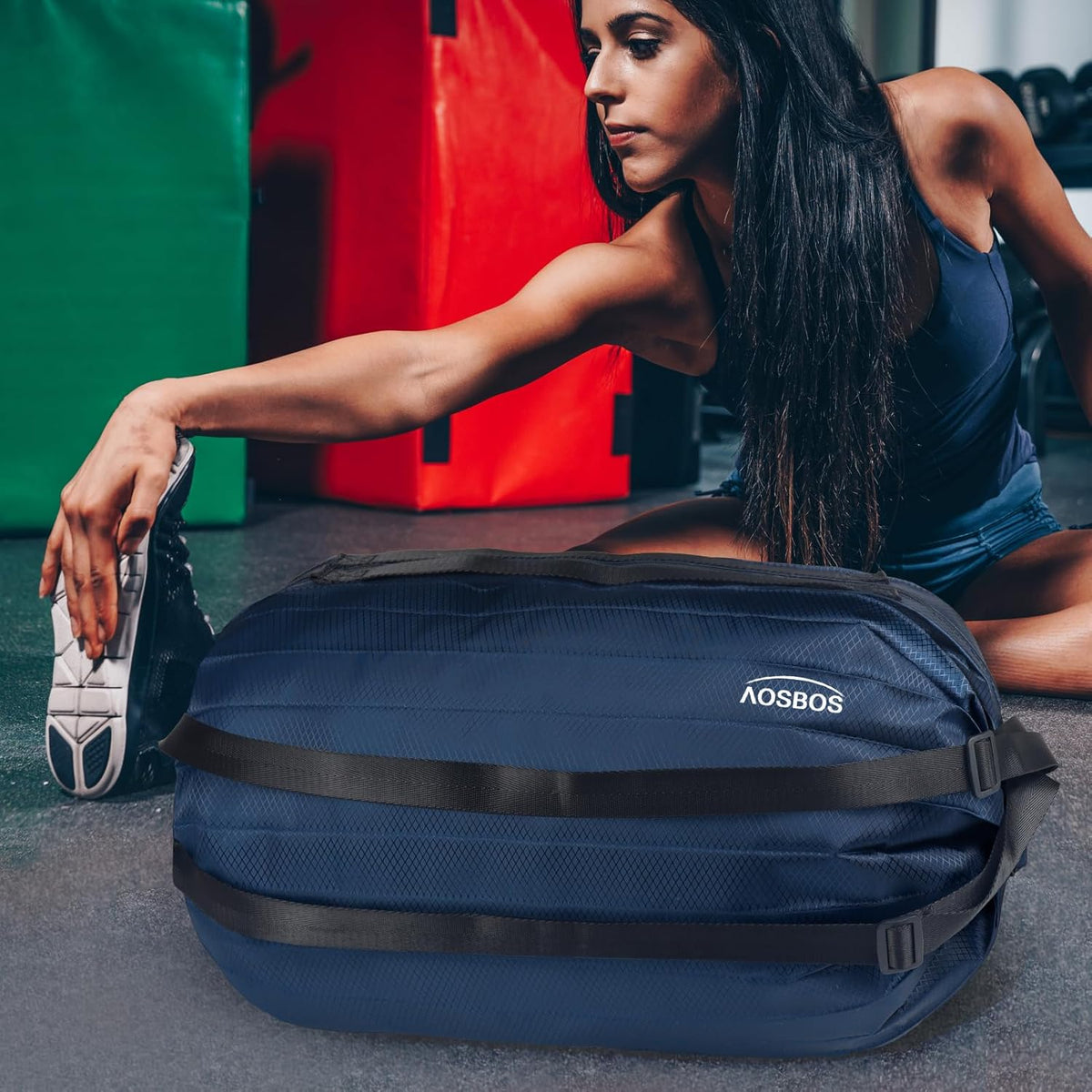Duffle Bag for Travel Foldable Backpack Woman Man Large Tote Bag Cute Packable Weekender Overnight Bag, Classic Black