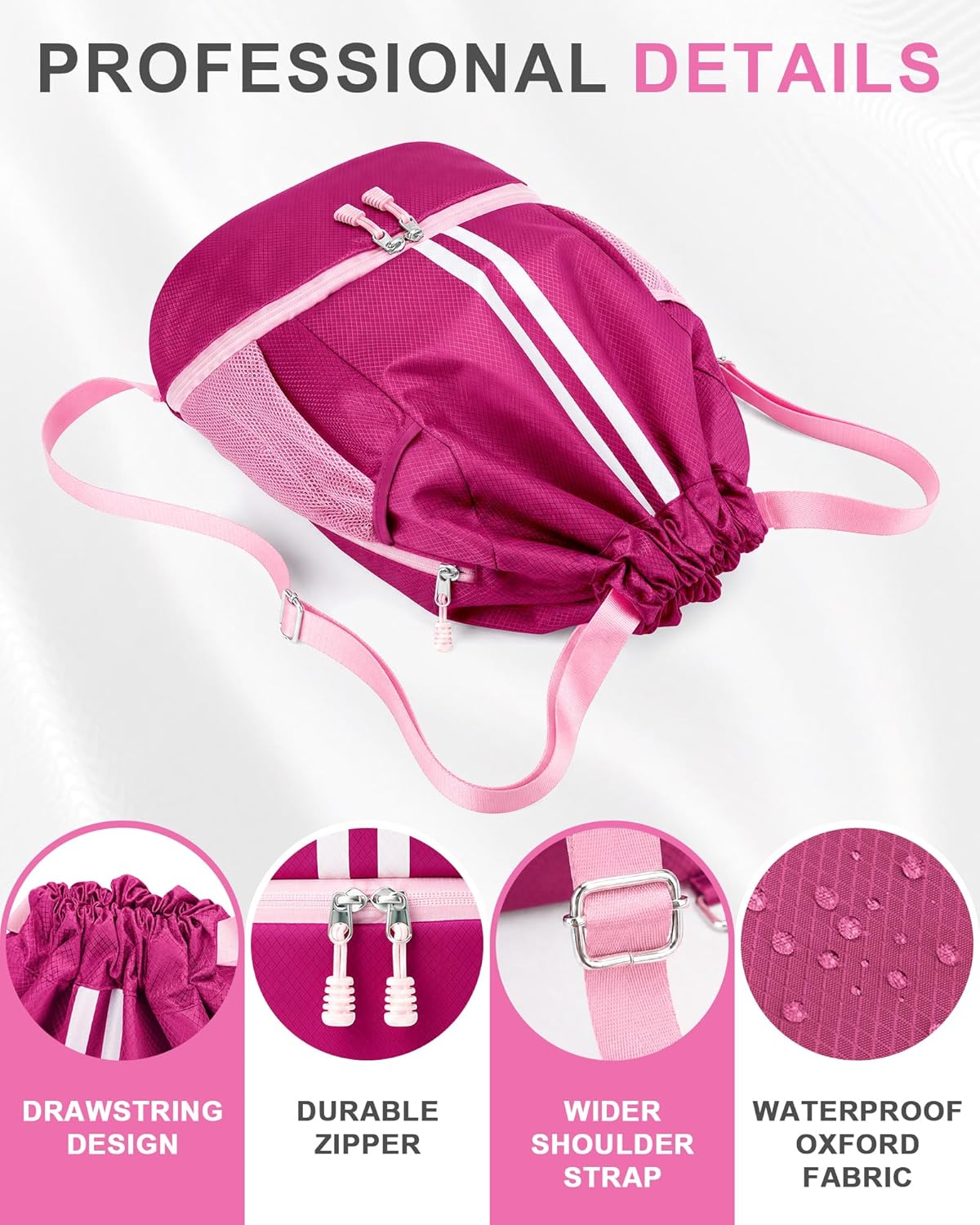 Soccer Bag, Drawstring Soccer Backpack with Shoe Compartment