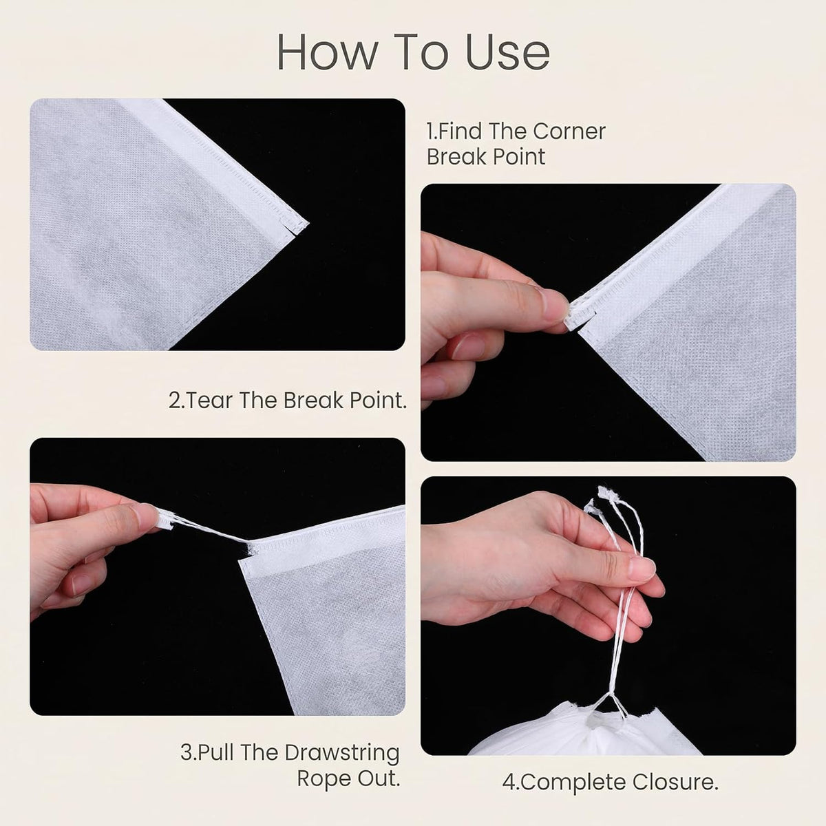 120 Pack Dust Bags for Handbags Drawstring Dust Proof Purse Storage Bag, 16 Inch 13 Inch Eco Friendly Travel Shoe Bag Storage Bags, Non Woven Breathable Fabric Shoes Pouch for Clean Tidy