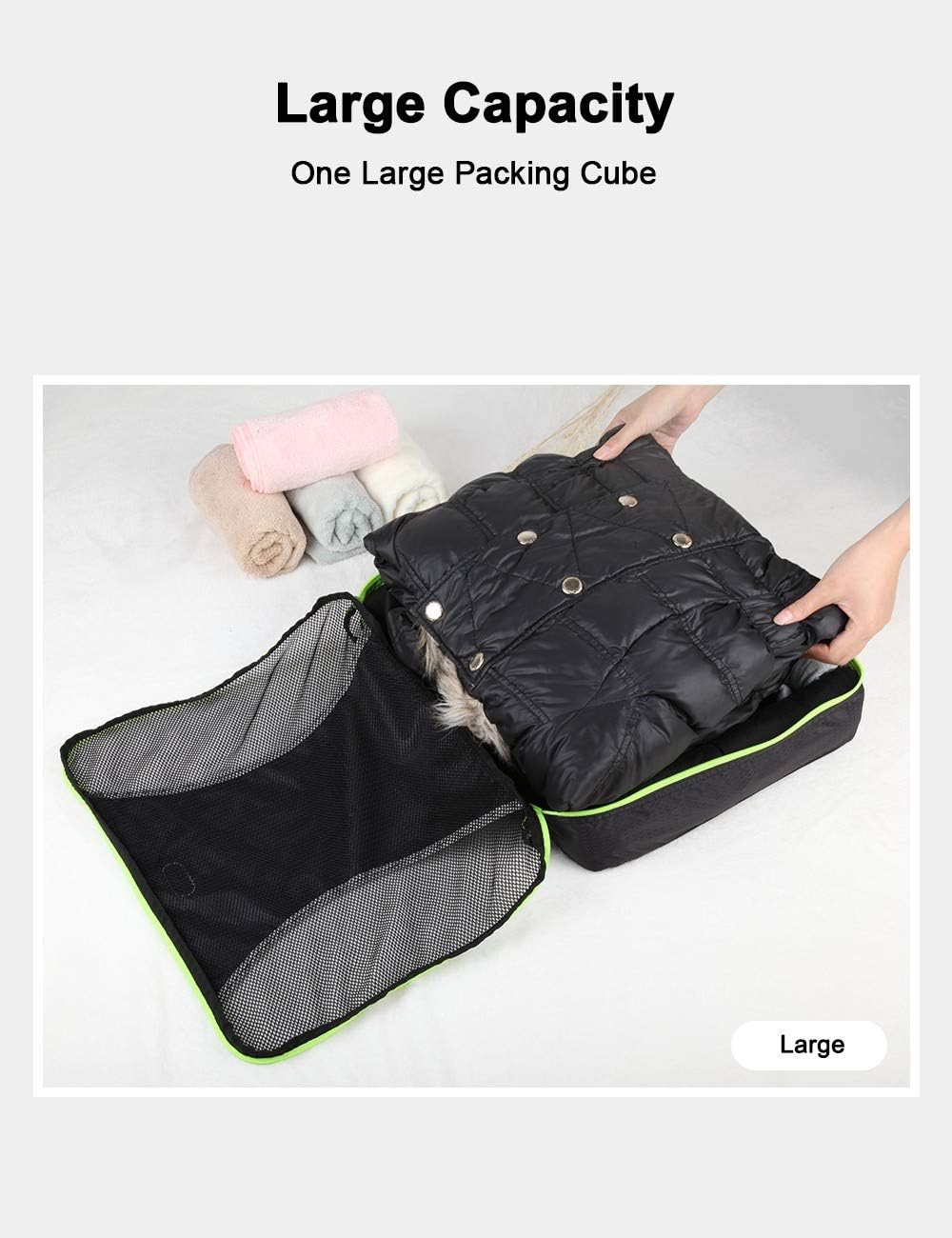 Ultra Light 5 piece Packing Cubes Travel Luggage Organizer 1 Large 2 Medium 2 Small