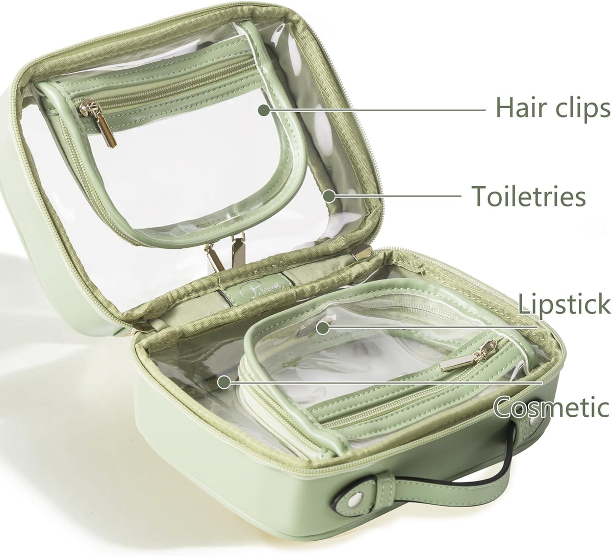 Transparent Makeup Bag Travel Cosmetic Bags Case Waterproof Toiletries Bag Large Capacity Open Storage Bags Organizer With Zipper, Portable Make Up Organizer for Women and Girls