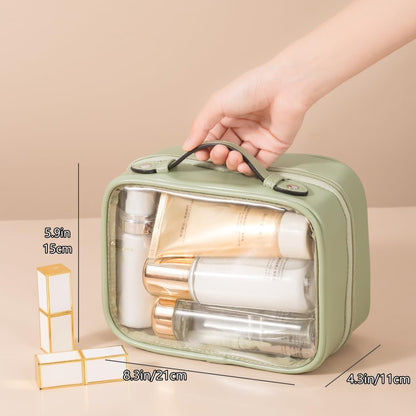 Transparent Makeup Bag Travel Cosmetic Bags Case Waterproof Toiletries Bag Large Capacity Open Storage Bags Organizer With Zipper, Portable Make Up Organizer for Women and Girls