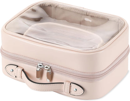 Transparent Makeup Bag Travel Cosmetic Bags Case Waterproof Toiletries Bag Large Capacity Open Storage Bags Organizer With Zipper, Portable Make Up Organizer for Women and Girls