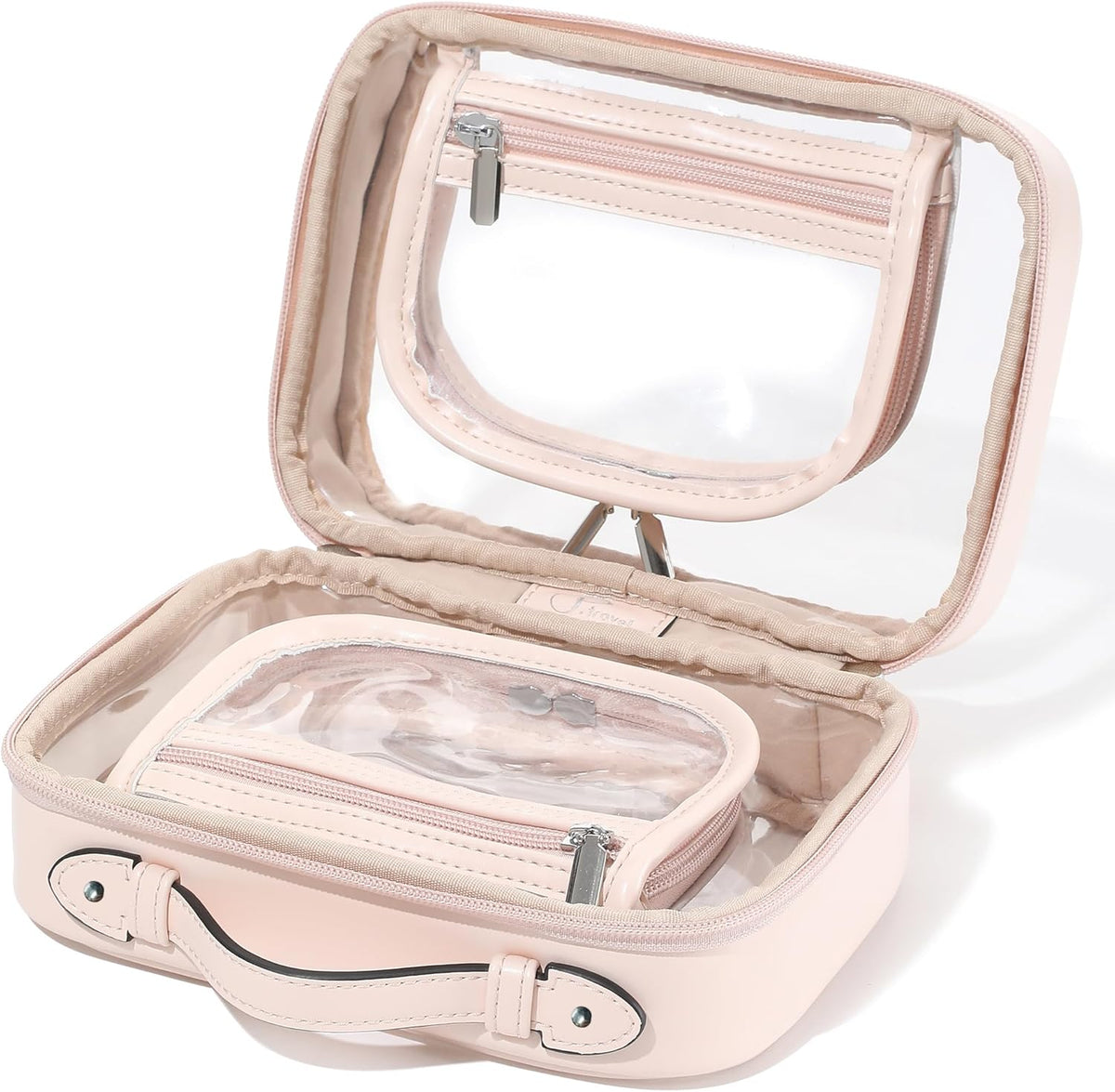 Transparent Makeup Bag Travel Cosmetic Bags Case Waterproof Toiletries Bag Large Capacity Open Storage Bags Organizer With Zipper, Portable Make Up Organizer for Women and Girls