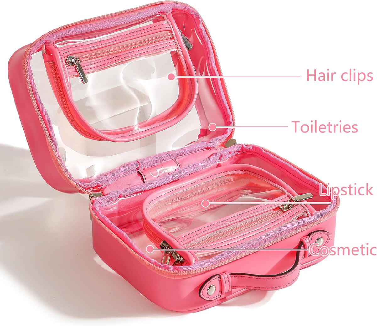 Transparent Makeup Bag Travel Cosmetic Bags Case Waterproof Toiletries Bag Large Capacity Open Storage Bags Organizer With Zipper, Portable Make Up Organizer for Women and Girls