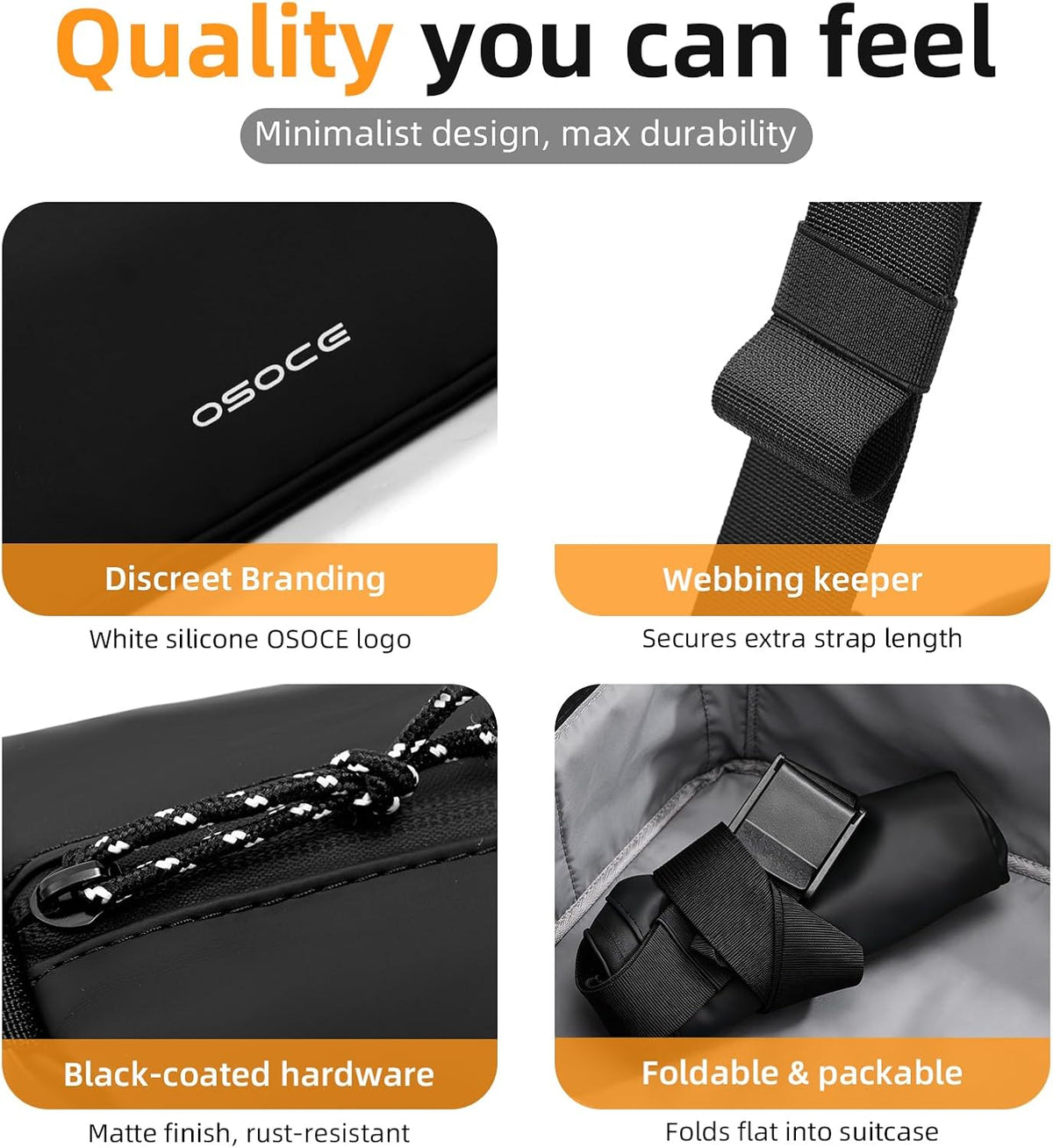 Water Resistant Sling Bag, Small | Crossbody Bag for Men Women