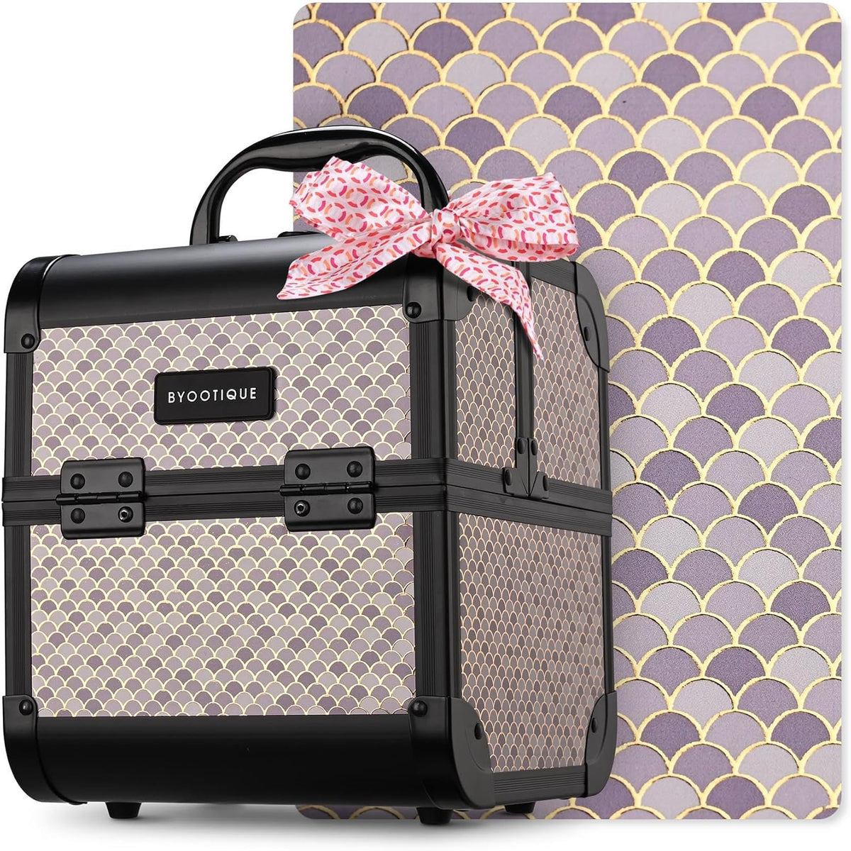 4in1 Cosmetology Case on Wheels w/Cosmetic Storage Makeup Artist | Aluminum Rolling Makeup Suitcase 360° Detachable Wheel Lockable Makeup Case Organizer w/ Mirror Nail Tech AD Graphite