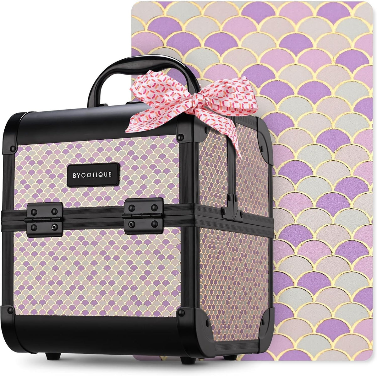 4in1 Cosmetology Case on Wheels w/Cosmetic Storage Makeup Artist | Aluminum Rolling Makeup Suitcase 360° Detachable Wheel Lockable Makeup Case Organizer w/ Mirror Nail Tech AD Graphite