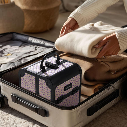 4in1 Cosmetology Case on Wheels w/Cosmetic Storage Makeup Artist | Aluminum Rolling Makeup Suitcase 360° Detachable Wheel Lockable Makeup Case Organizer w/ Mirror Nail Tech AD Graphite