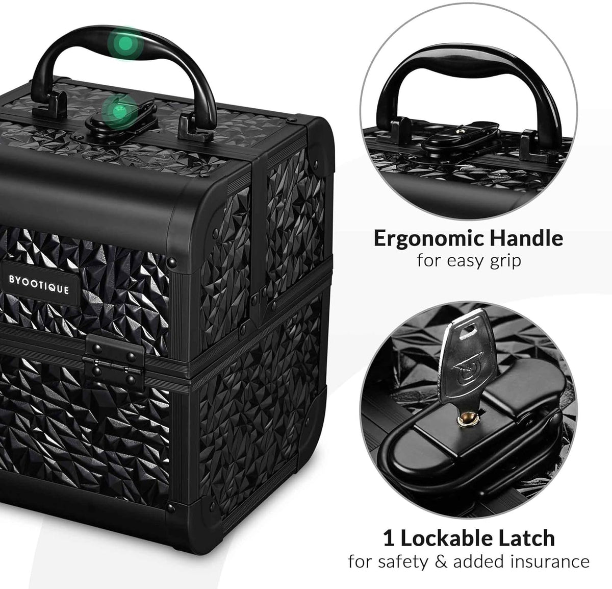 4in1 Cosmetology Case on Wheels w/Cosmetic Storage Makeup Artist | Aluminum Rolling Makeup Suitcase 360° Detachable Wheel Lockable Makeup Case Organizer w/ Mirror Nail Tech AD Graphite