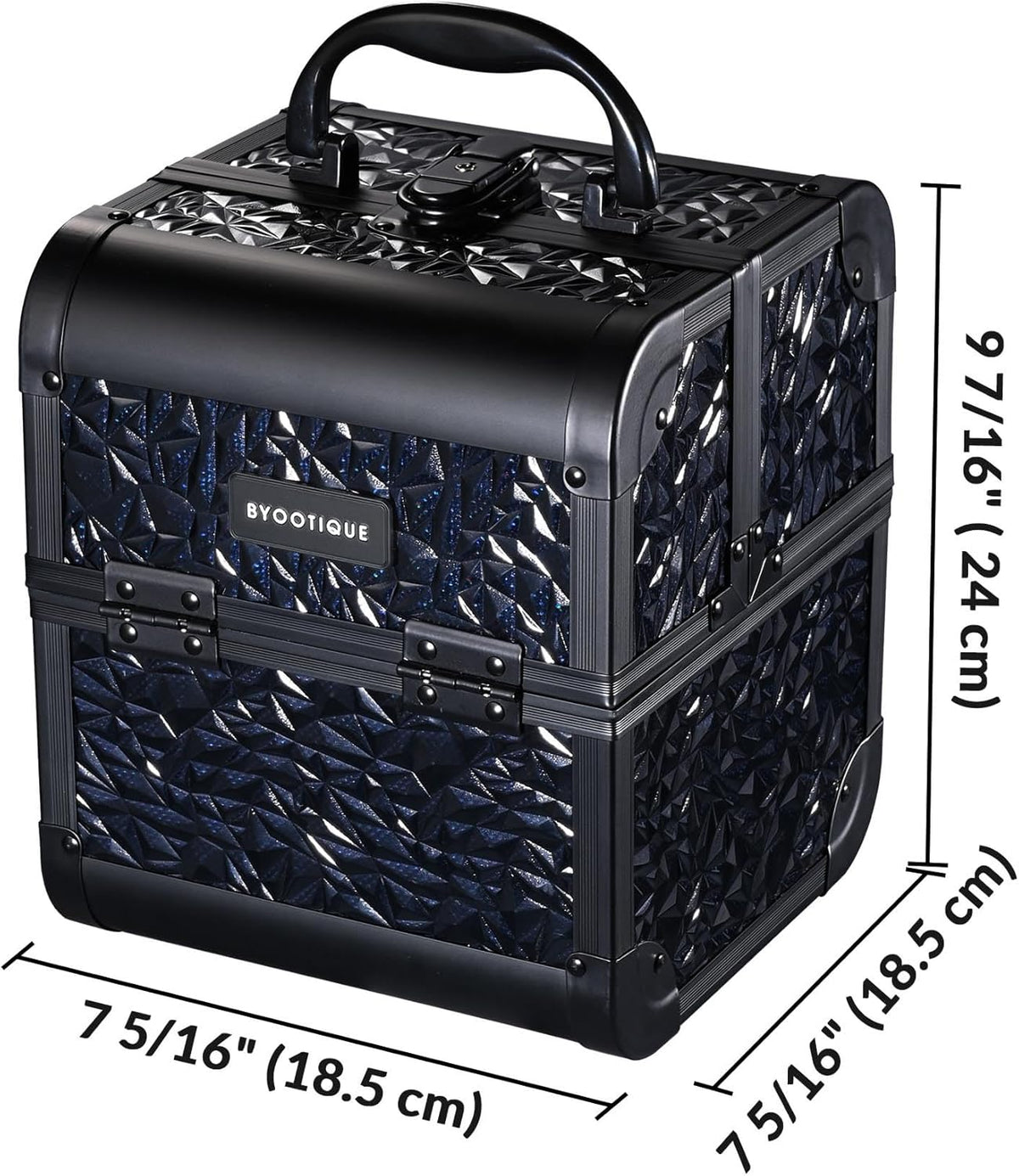 4in1 Cosmetology Case on Wheels w/Cosmetic Storage Makeup Artist | Aluminum Rolling Makeup Suitcase 360° Detachable Wheel Lockable Makeup Case Organizer w/ Mirror Nail Tech AD Graphite