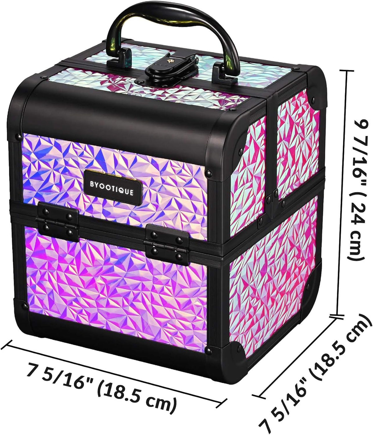 4in1 Cosmetology Case on Wheels w/Cosmetic Storage Makeup Artist | Aluminum Rolling Makeup Suitcase 360° Detachable Wheel Lockable Makeup Case Organizer w/ Mirror Nail Tech AD Graphite