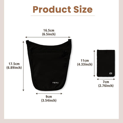 Crossbody Money Belt with Detachable Cardholder, Hidden Travel wallet for Money & Passport - Lightweight, Secure, and Invisible Design for Travel