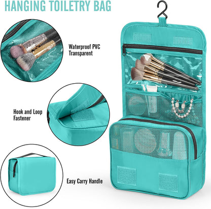 10 Set Packing Cubes for Travel Essentials, Suitcase Organizer Bags in 4 Sizes, Carry-On Luggage Accessories with Laundry Bag, Airplane Must Have with 99-Count Mesh Holes