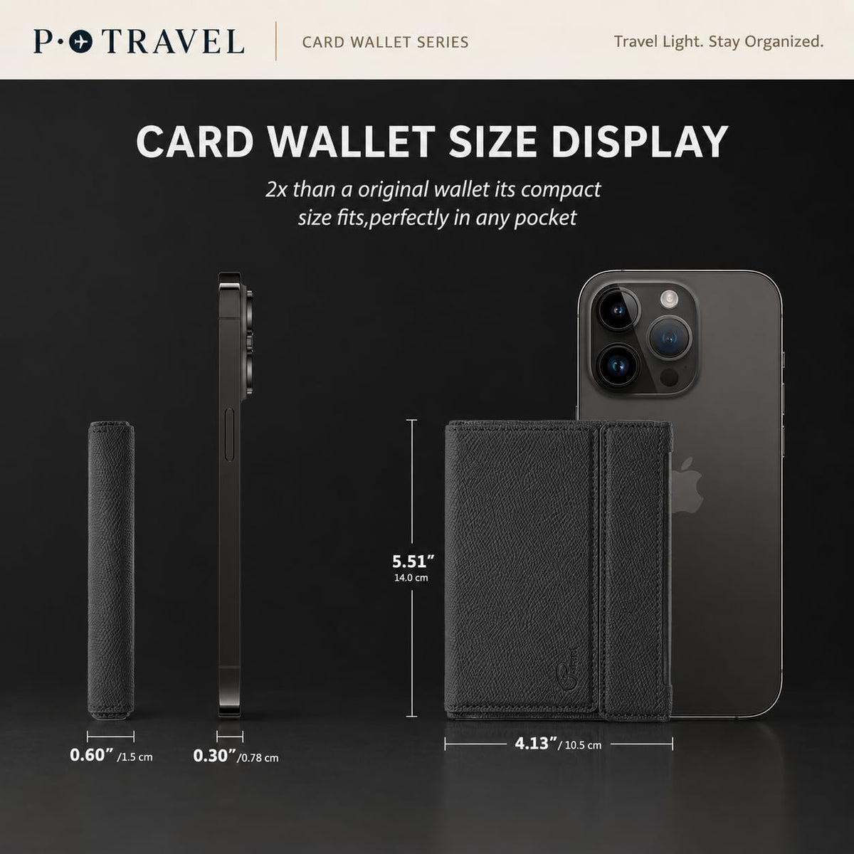 Travel Passport Holder - Family Passport Wallet Holder, Lightweight Portable Travel Document Organizer Passport Card Cover with Zipper Pocket (Black)