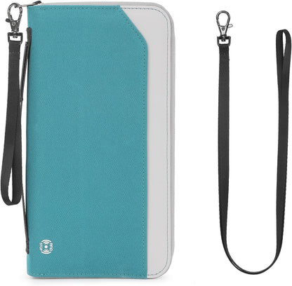 Travel Passport Holder - Family Passport Wallet Holder, Lightweight Portable Travel Document Organizer Passport Card Cover with Zipper Pocket (Black)