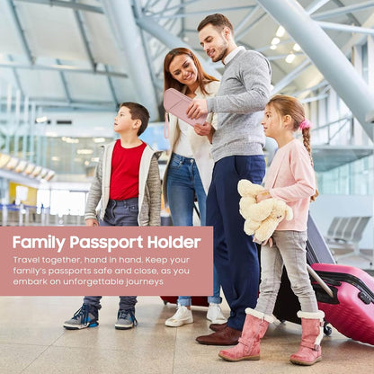 Travel Passport Holder - Family Passport Wallet Holder, Lightweight Portable Travel Document Organizer Passport Card Cover with Zipper Pocket (Black)