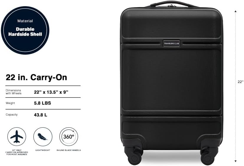 Skyline 22" Carry-On Spinner Luggage, Skyline Blue