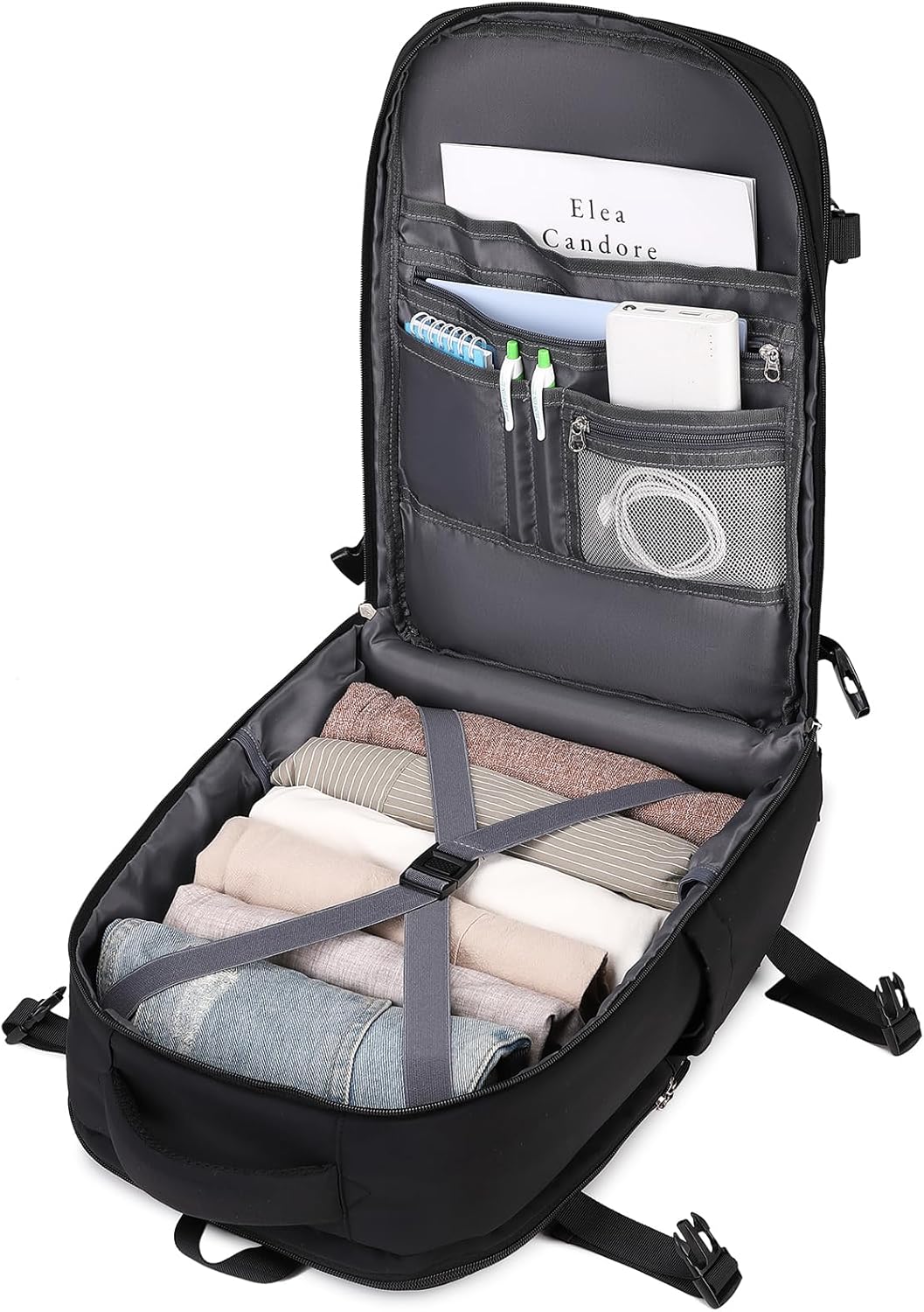 Travel Backpack for Women Men Carry On Flight Approved 3pcs Set Personal Item Travel Bag With Luggage Strap